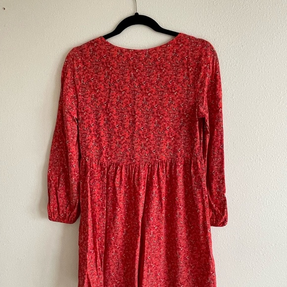 Red Floral Dress or Babydoll Top - Picture 3 of 5